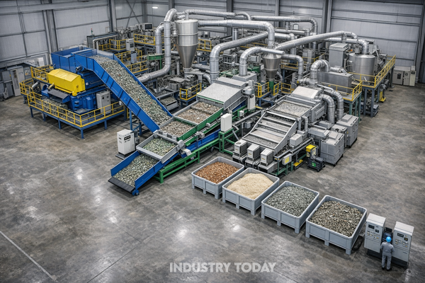폐PCB 자동 분쇄·선별 라인 조감도